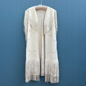 Native Western REAL Leather Duster w/Fringe